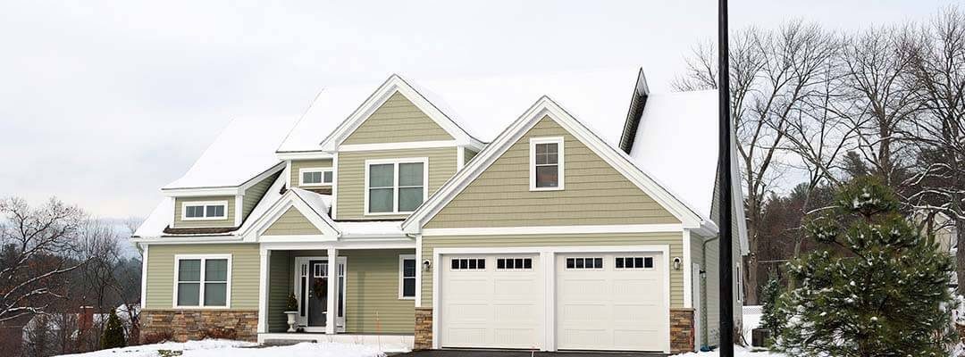 home in winter with winterized replaced roof in illinois