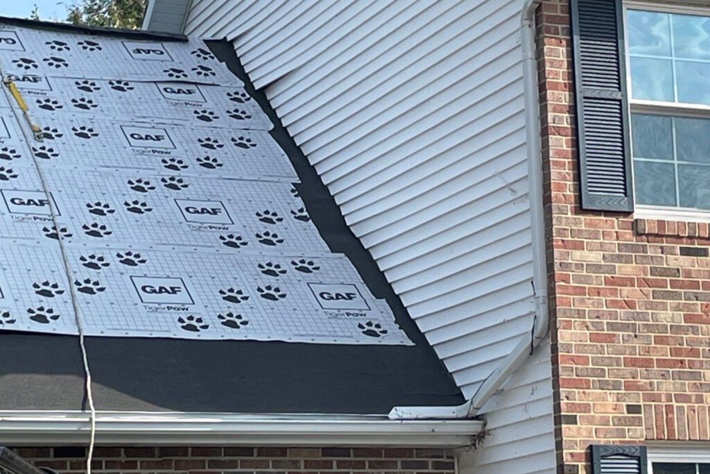 A GAF ice and water shield applied to a home’s roof in Davenport, IA.