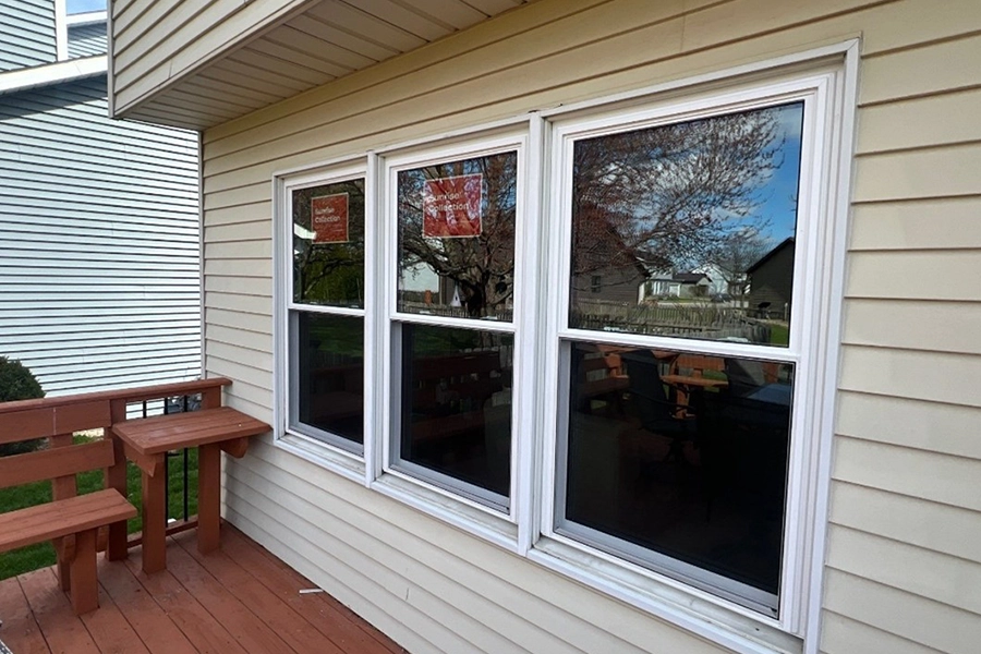New Restorations windows on a back deck that were installed by Mainstream Home Improvement.