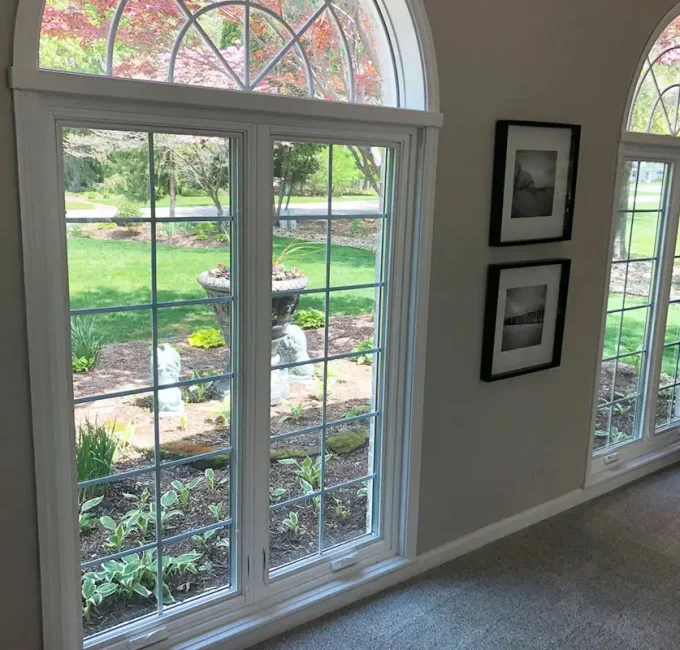 A pair of casement windows in a residential home in Bettendorf, IA.