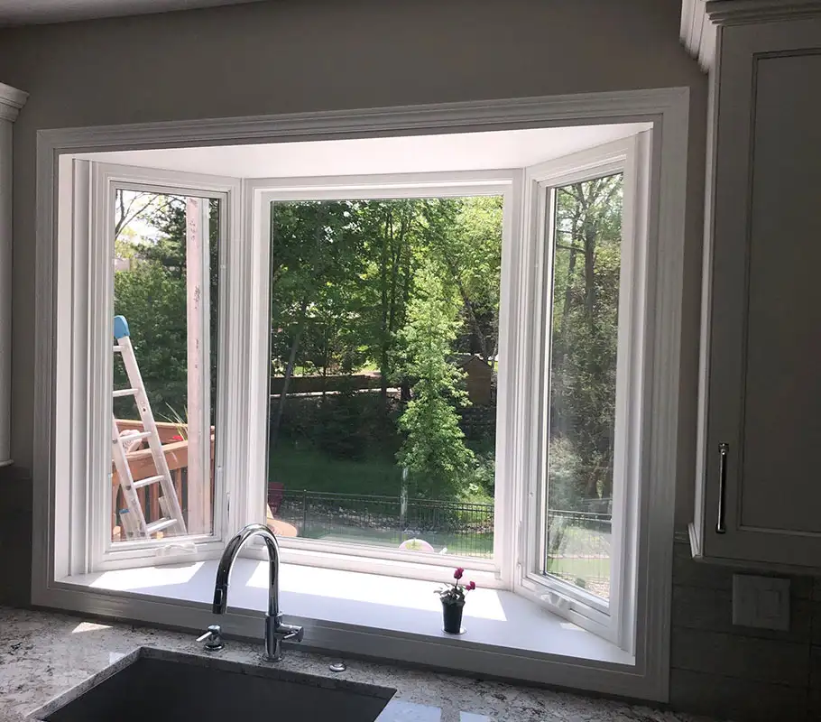 View through New Bay Window Installed in Quad Cities home