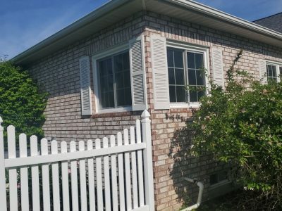muscatine window installation - exterior corner of brick house, after - 2