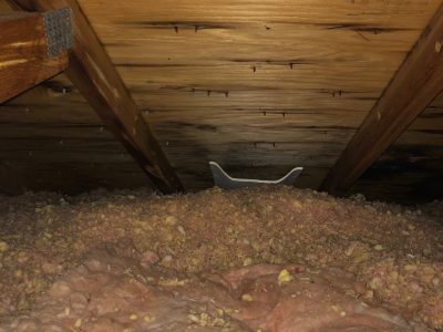 bettendorf roofing replacement - inside of attic, before - 2