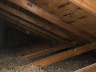 bettendorf roofing replacement - inside of attic, before