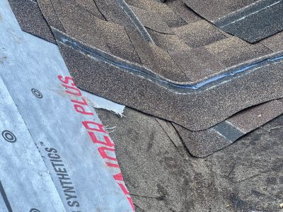 rock island roofing replacement - old roof shingles, during - 2