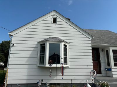 moline window installation - finished bay window, front exterior, after - 2