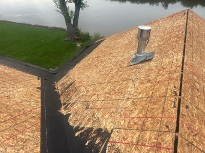 east moline roofing replacement - old roof peak no shingles, during - 2