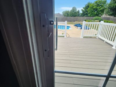 bettendorf patio door replacement - interior patio door frame, before