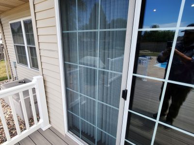 bettendorf patio door replacement - exterior door frame - before