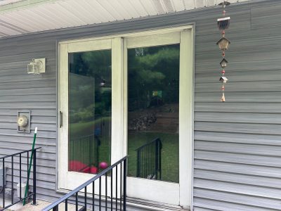 rock island patio door installation - exterior, before - 3