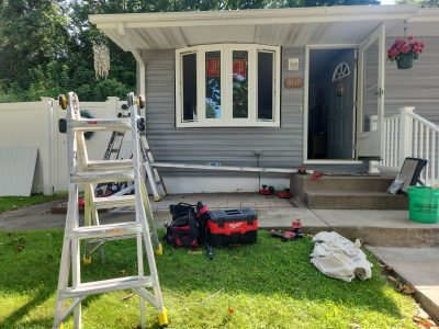 rock island window replacement - during exterior work