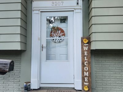 bettendorf siding replacement - exterior front door, before