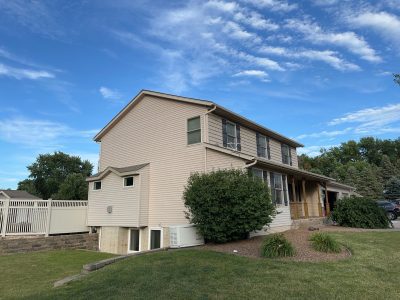 davenport roofing replacement - exterior side of house, before - 3
