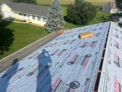 davenport roofing replacement - aerial view of roof, during - 2