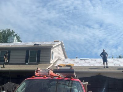 davenport roofing replacement - exterior front of house, during - 3