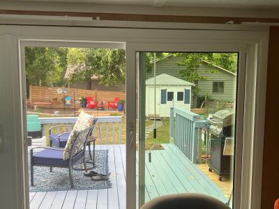 east moline patio door replacement - inside view of new glass patio doors, after