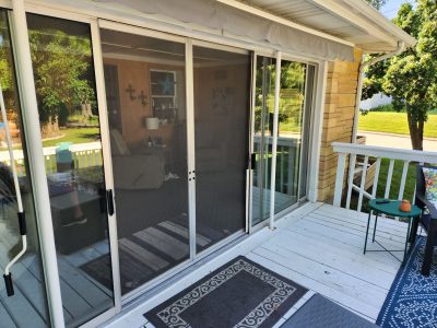 east moline patio door replacement - exterior old screen patio door, before