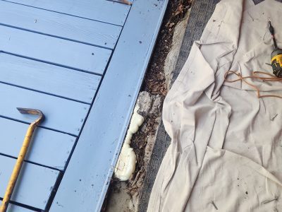 east moline patio door replacement - old patio door removed, during