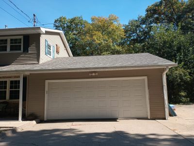 coal valley roofing installation - street view of garage and new roof, after