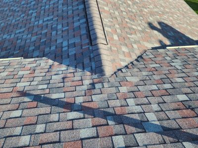 davenport roofing replacement - new gray roof peak, after - 2
