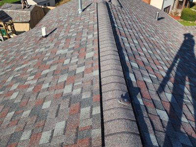 davenport roofing replacement - new gray roof peak, after