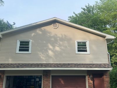 coal valley window replacement - exterior view of two new bedroom windows, after
