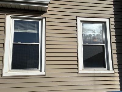 orion window replacement - exterior two old windows, before