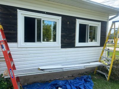 Andalusia Window Installation - outside slider windows, during