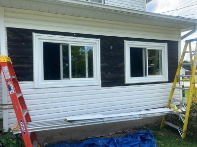 Andalusia Window Installation - outside slider windows working, during