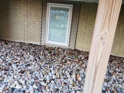 davenport window installation - outside view of new lower-level long window, after