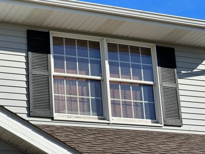 long grove window replacement - set of second-story windows, before