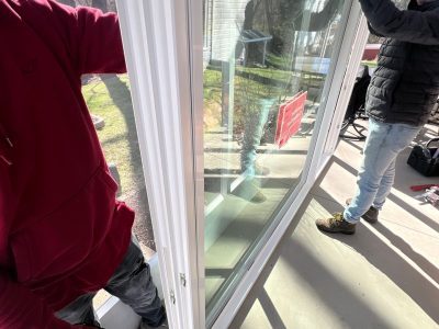 east moline window replacement - contractors removing old bay window, during