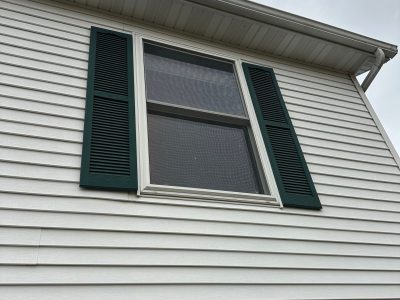 geneseo window installation - exterior view of upstairs window, before