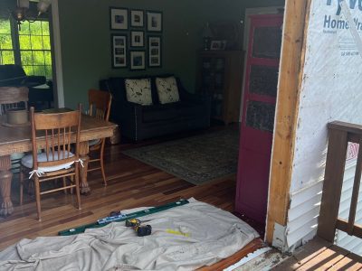 geneseo window installation - patio doors fully removed, during