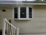 davenport window replacement - outside view of new white bay window, after