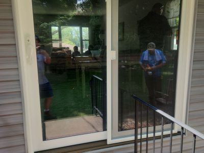 Rock Island Patio Door Installation - outside front, before