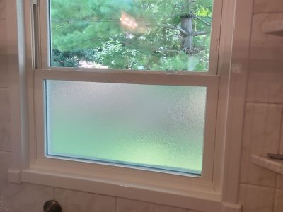 Rock Island Window Installation - inside bathroom, before