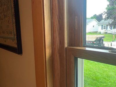 East Moline Window Installation - inside view left closeup Double Hung window, after