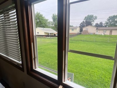 East Moline Window Installation - inside view Casement window, during