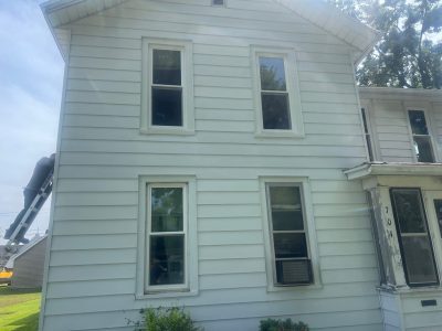 Fulton Window Installation - outside front double-hung windows, after