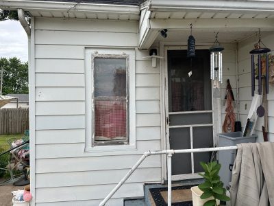 Fulton Window Installation - outside porch, before