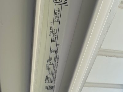 Fulton Window Installation - inside double-hung window closeup, during