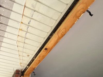 Peoria Window Replacement - outside bay window top, during