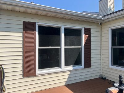 Le Claire Window Replacement - outside deck double-hung windows, after