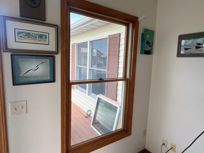 Le Claire Window Replacement - inside double-hung window replacement, during