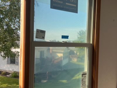 Le Claire Window Replacement - inside double-hung windows, during