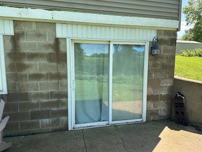 Ipava Patio Door Installation - outside, before