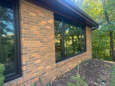Moline Window Installation - outside living room bay window, after