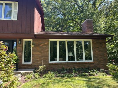 Moline Window Installation - outside front bay window, before