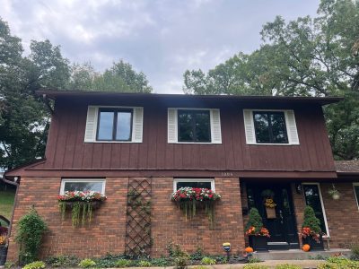 Moline Window Installation - outside front windows, during